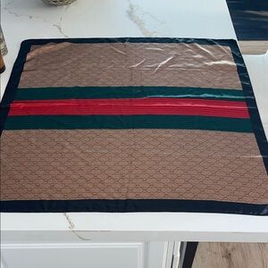 Scarf with Red and Green Stripes 36 x 36